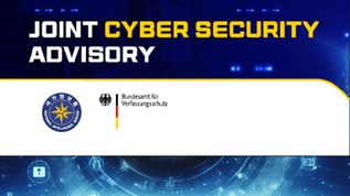 Gelbe Schrift auf blauem Hintergrund (verweist auf: Joint Cyber Security Advisory (CSA) zu nordkoreanischer Cyberspionage)